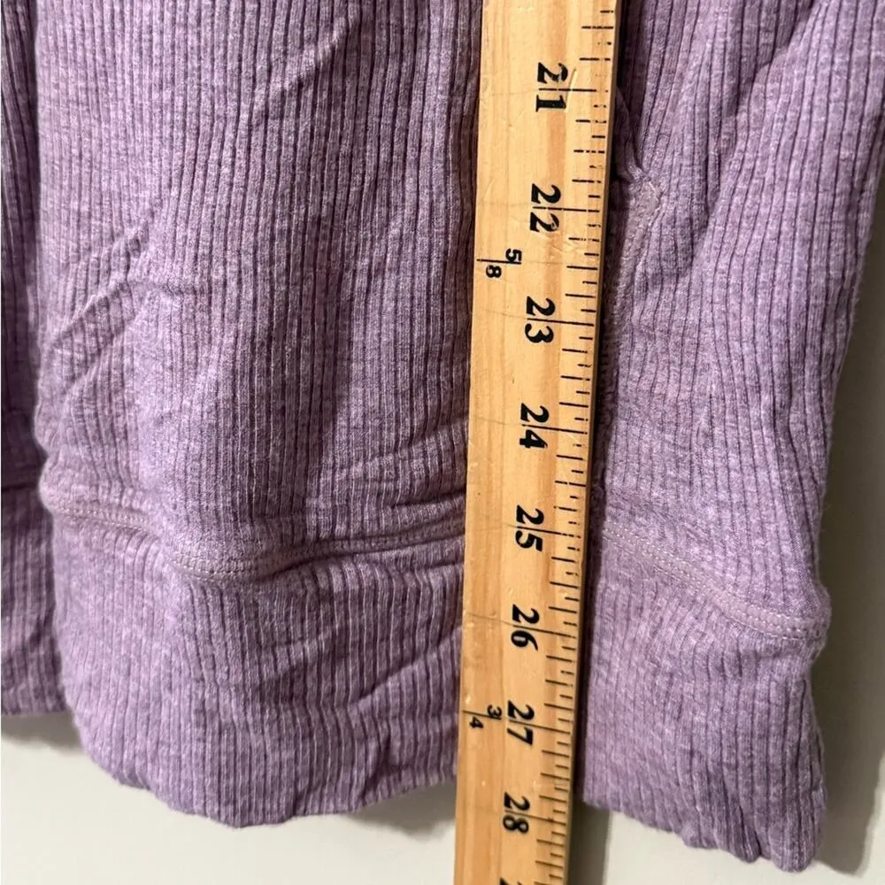 Mono B size small pullover purple hoodie with front pocket long sleeve ribbed - Image 2