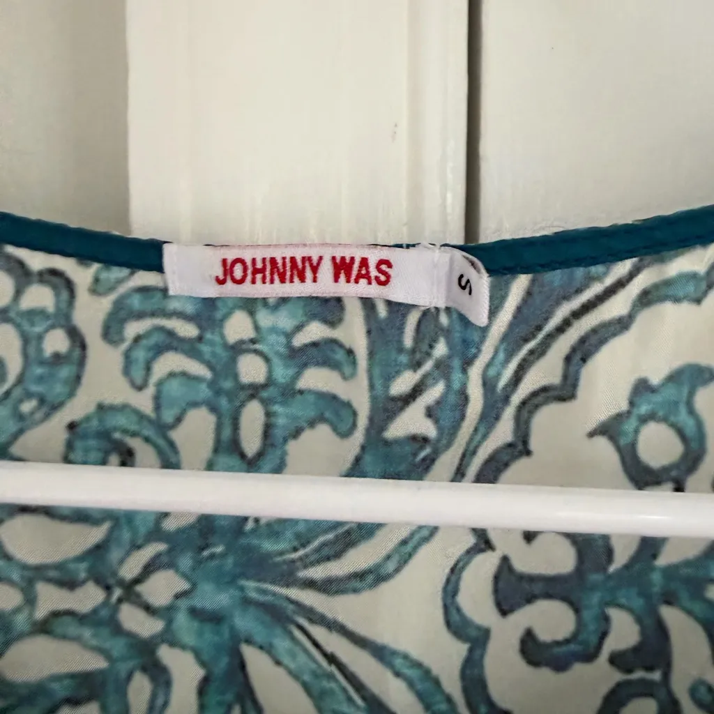 Johnny Was Horizon Sleeveless Blue Silk Floral Tunic Women Size S Tank 100% Silk - Image 4