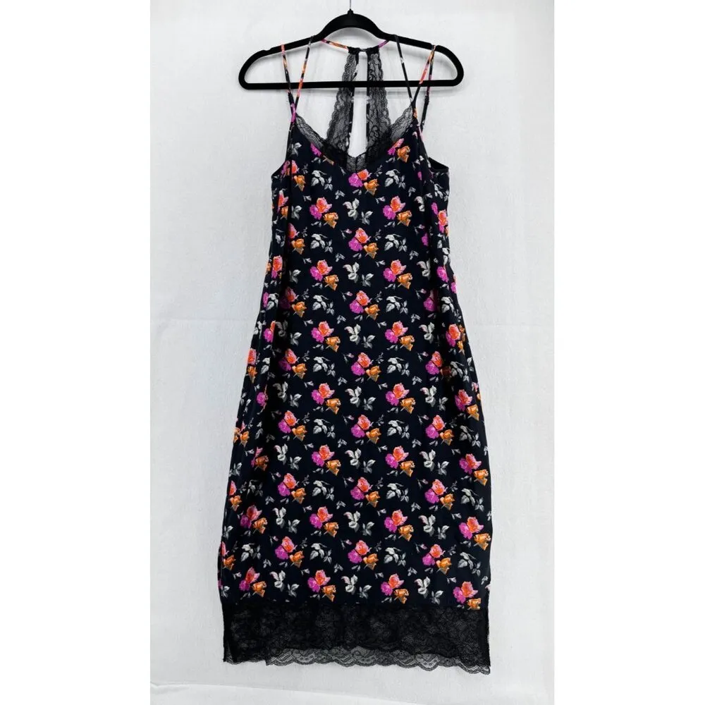 Zara trafaluc collection floral lace spaghetti strap  midi slip dress size small - Image 3