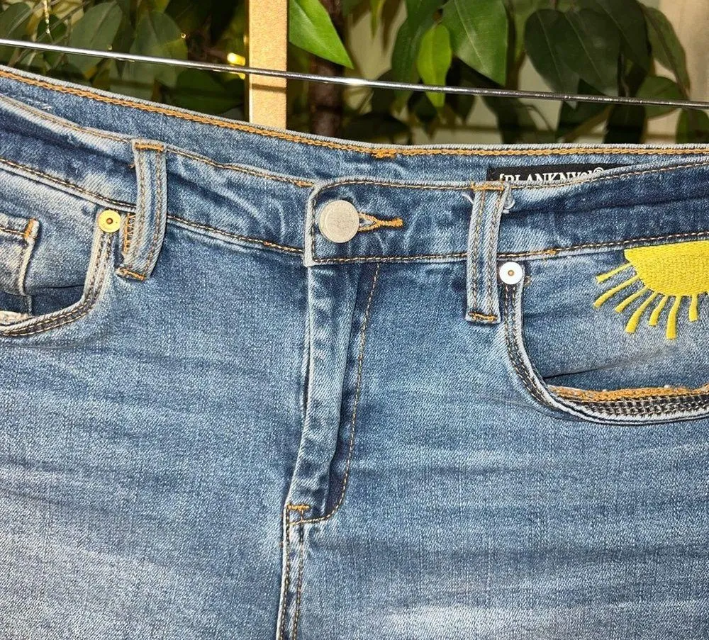 Blank NYC The Astor Sun Rainbow Denim Shorts Size 30 - Image 9