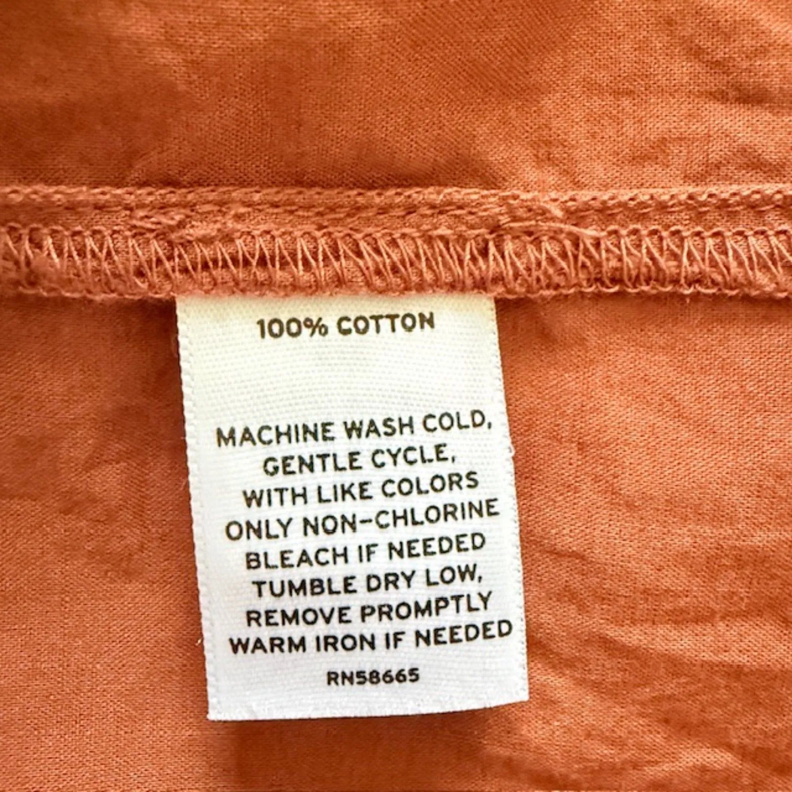 Treasure & Bond Rust Cotton Lightweight Flowy Short Sleeve Top Plus Sz 2X -Flaw - Image 5