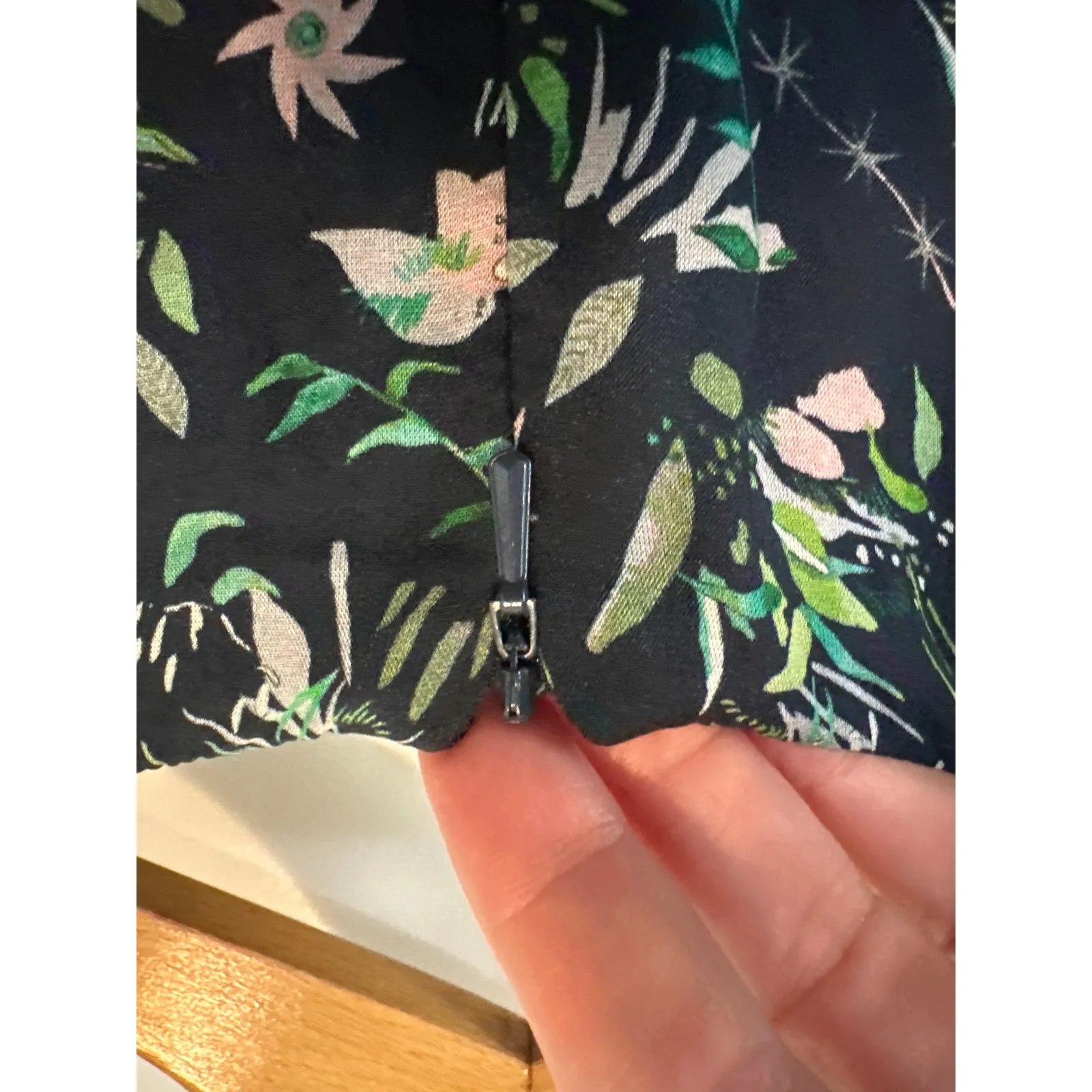 AMUR Carter Silk Blue Floral Cutout Ruffle Maxi Gown Size 8 - Image 5