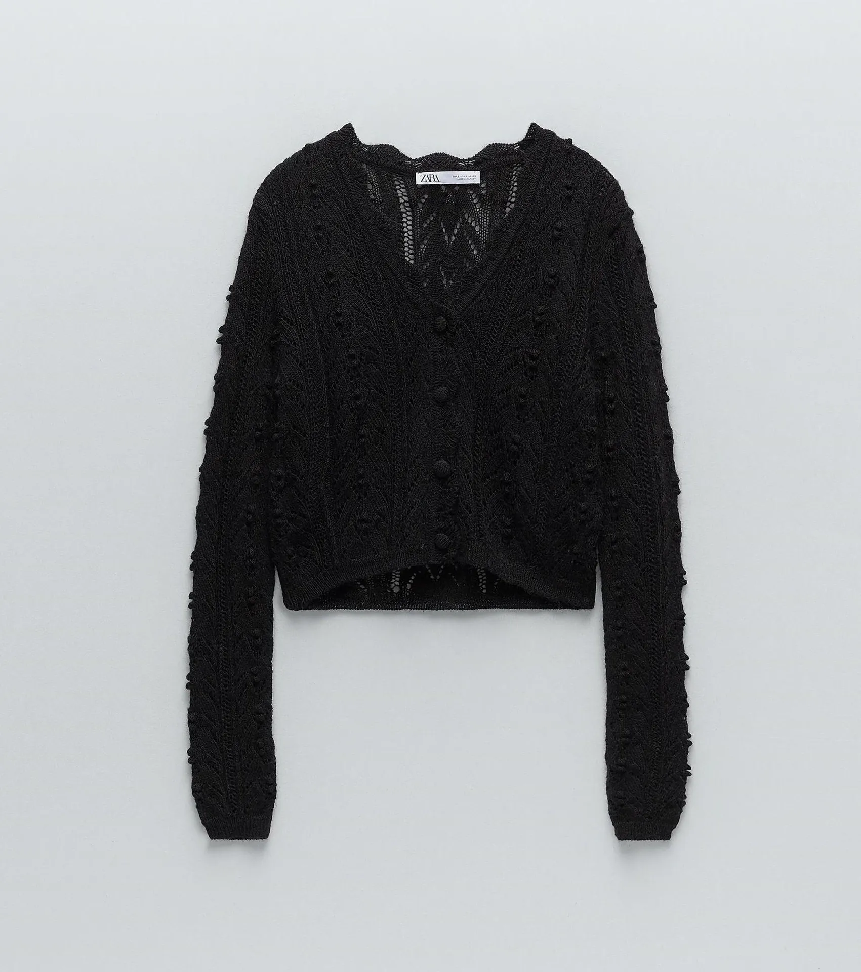 ZARA Black Knit Cardigan Top Jacket - Image 7