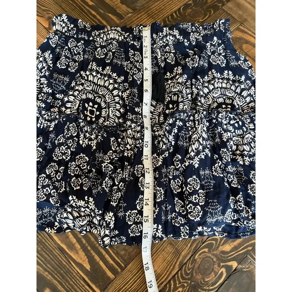 NWT Revel Navy White Cottage Core Boho Granny Hippie Western Women Medium Skirt Blue - Image 8