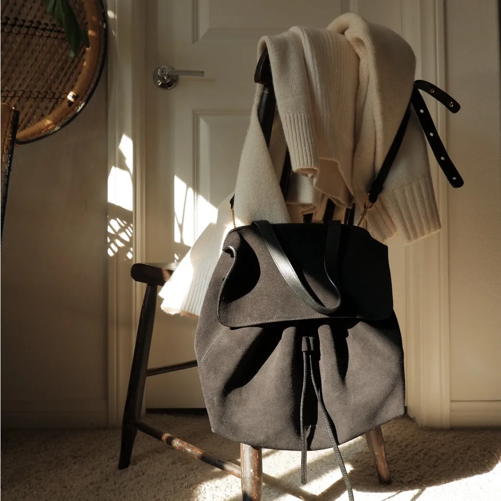 Mansur Gavriel Black Suede Ladybug Bag – Designer Mini Crossbody / Top Handle - Image 2