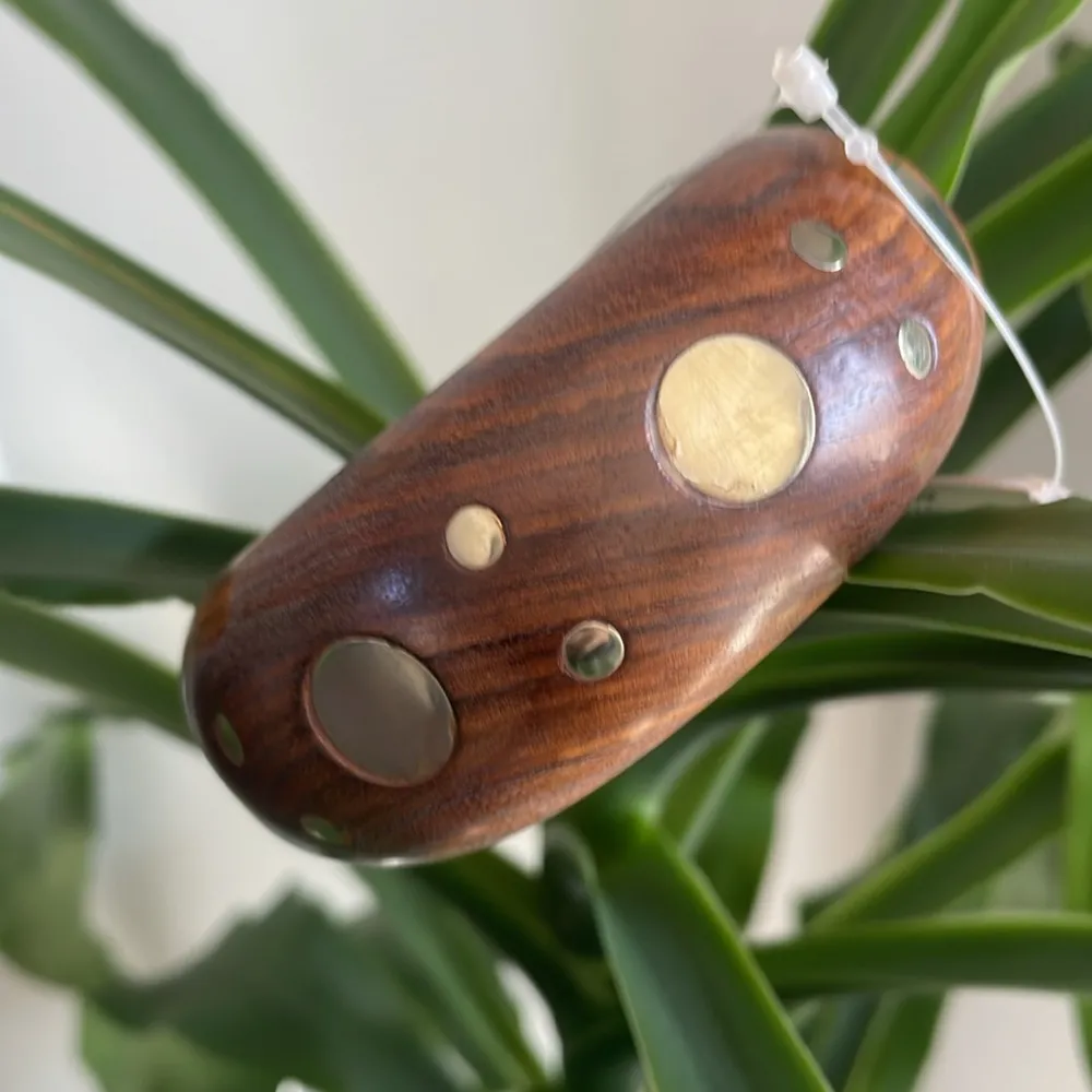 Antika collection bracelet Wood Brass Dot Chunky India Bracelet new size OS Brown - Image 3