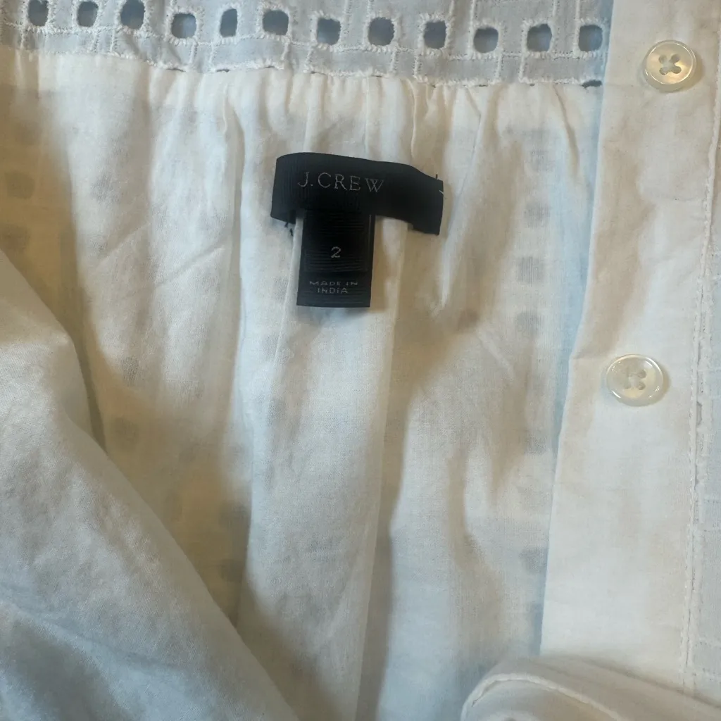 J. Crew White Eyelet Mini Dress size‎ 2 - Image 4