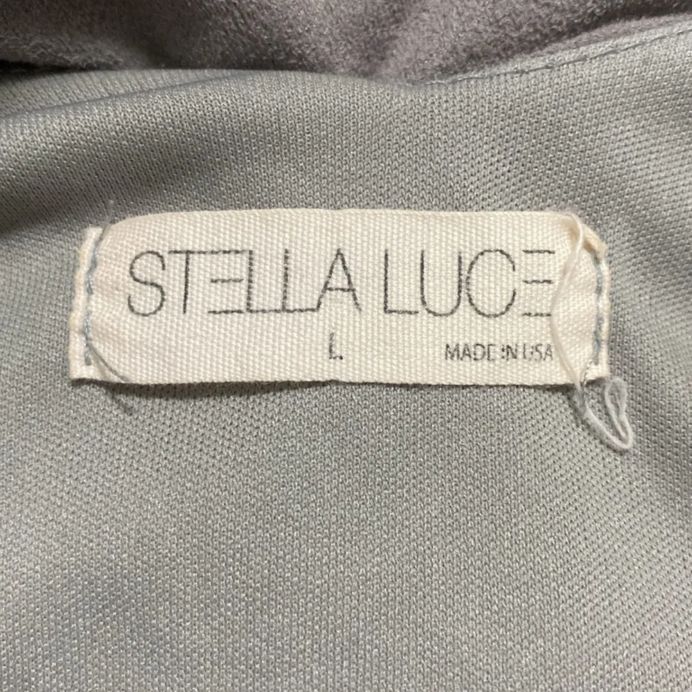 Stella Luce Gray Sleeveless Faux Suede Tank Top L - Image 4