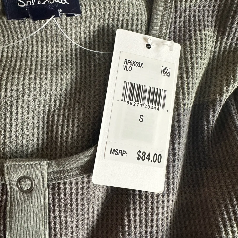 Splendid Camouflage 4 Snap Henley Long Sleeve Top Shirt Camo NEW - Image 2