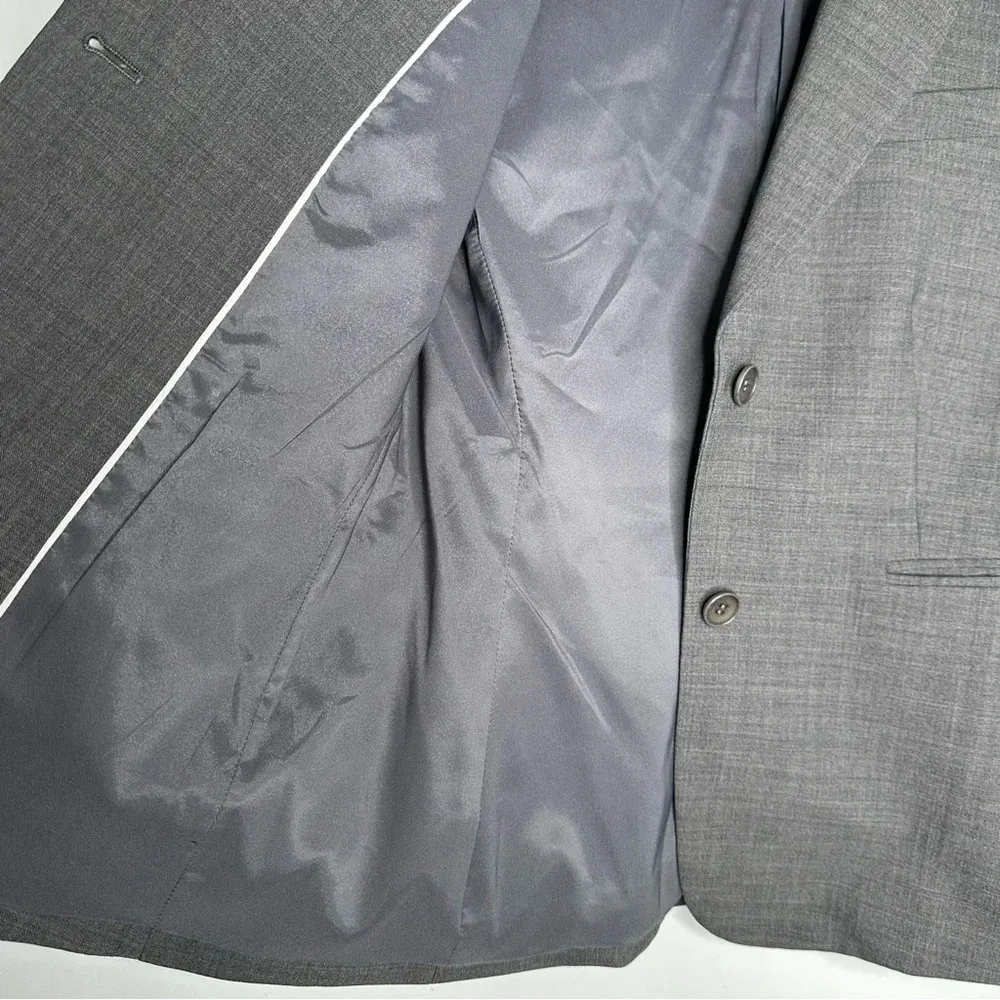 Theory Grey Linworth Virgin Wool Two Button Blazer Size 4 - Image 3