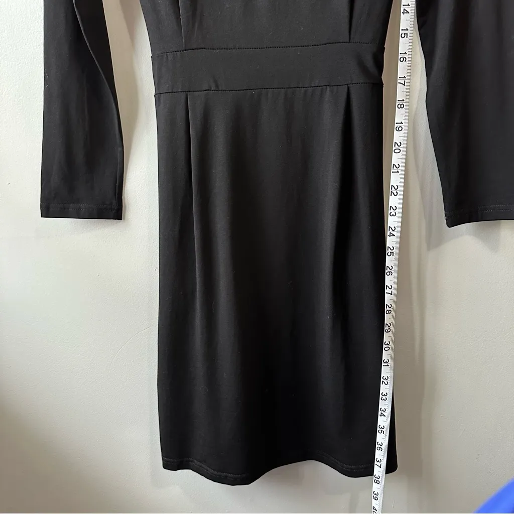 Pretty Garden Elegant Black Boat Neck Long Sleeve Tie Front Formal Dress Size M - Image 7