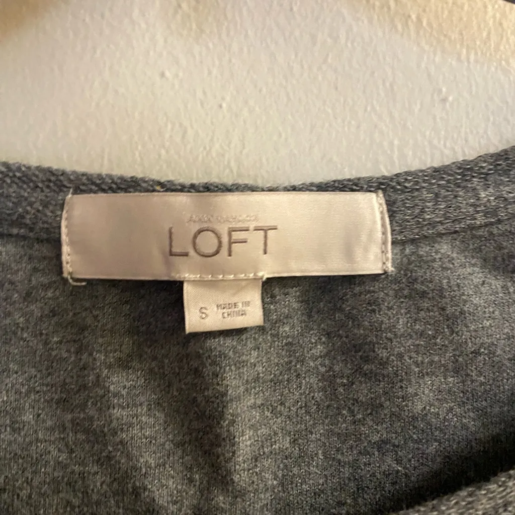 Loft Womens Gray Sweatshirt Jewels Jeweled S Small Bust 34” Clear Stones Beads - Image 4