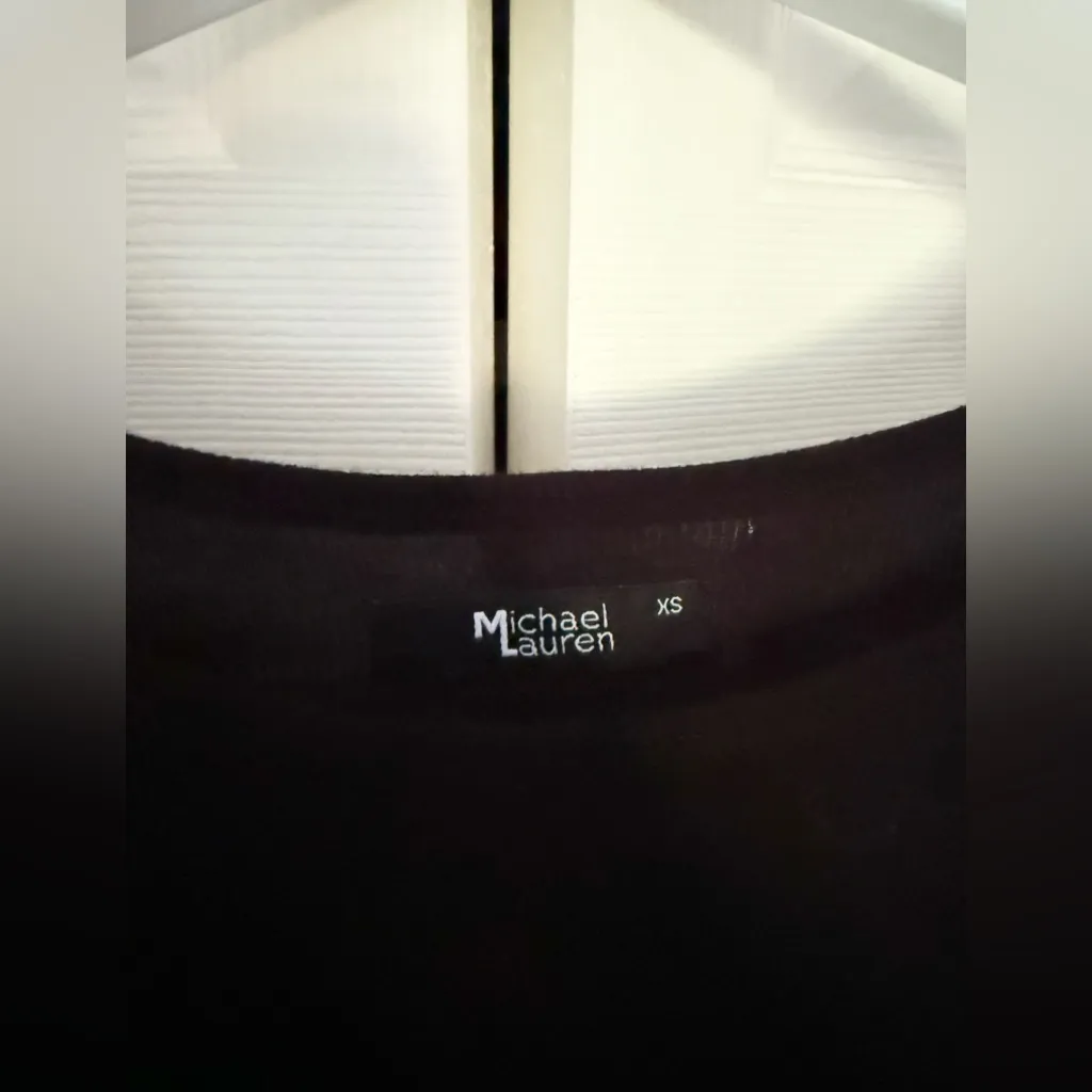 NWT Michael Lauren Black Ribbed Scoopneck Flowy Tee T-Shirt Size XS - Image 3