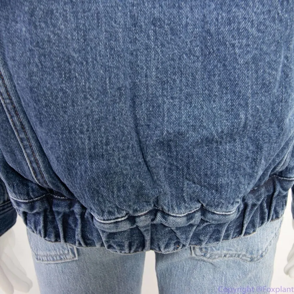 NEW Madewell Sherpa-Lined blue Denim Zip‎ Jacket, size M, NWT - Image 14