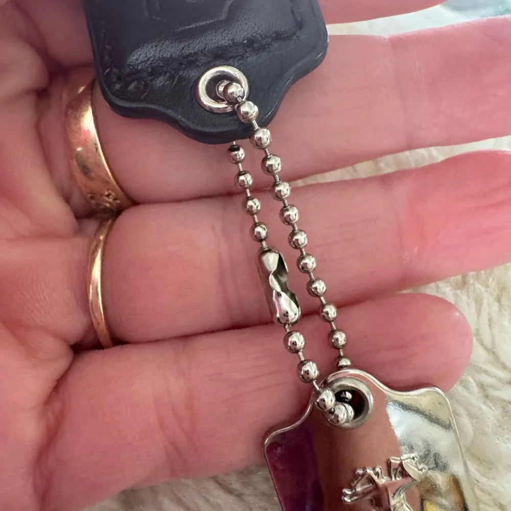 Coach, leather and nickel wagon print key fob bag charm - Image 4