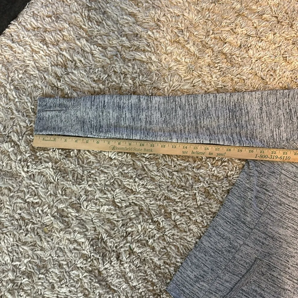 Athleta Heathered Grey Techie Cowl Neck Kangaroo Pocket Hoodie Top Womens Small - Image 11