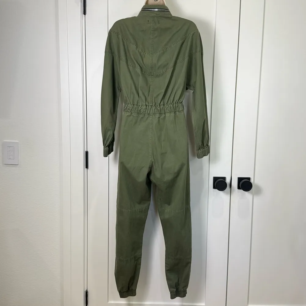 RTA Halima Jumpsuit Utility Zip Front Long Sleeve Tomboy Green Small New Cargo - Image 7