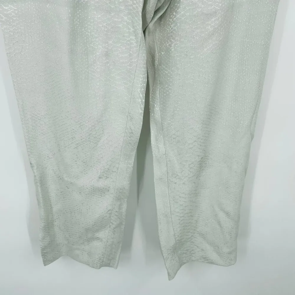 NWT EQUIPMENT Charlyne Tonal Snakeskin Print Trousers In Sky Gray Size 0 - Image 4
