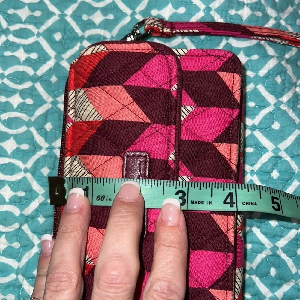 Vera Bradley bohemian pink orange chevron wristlet detachable strap cc holders - Image 7