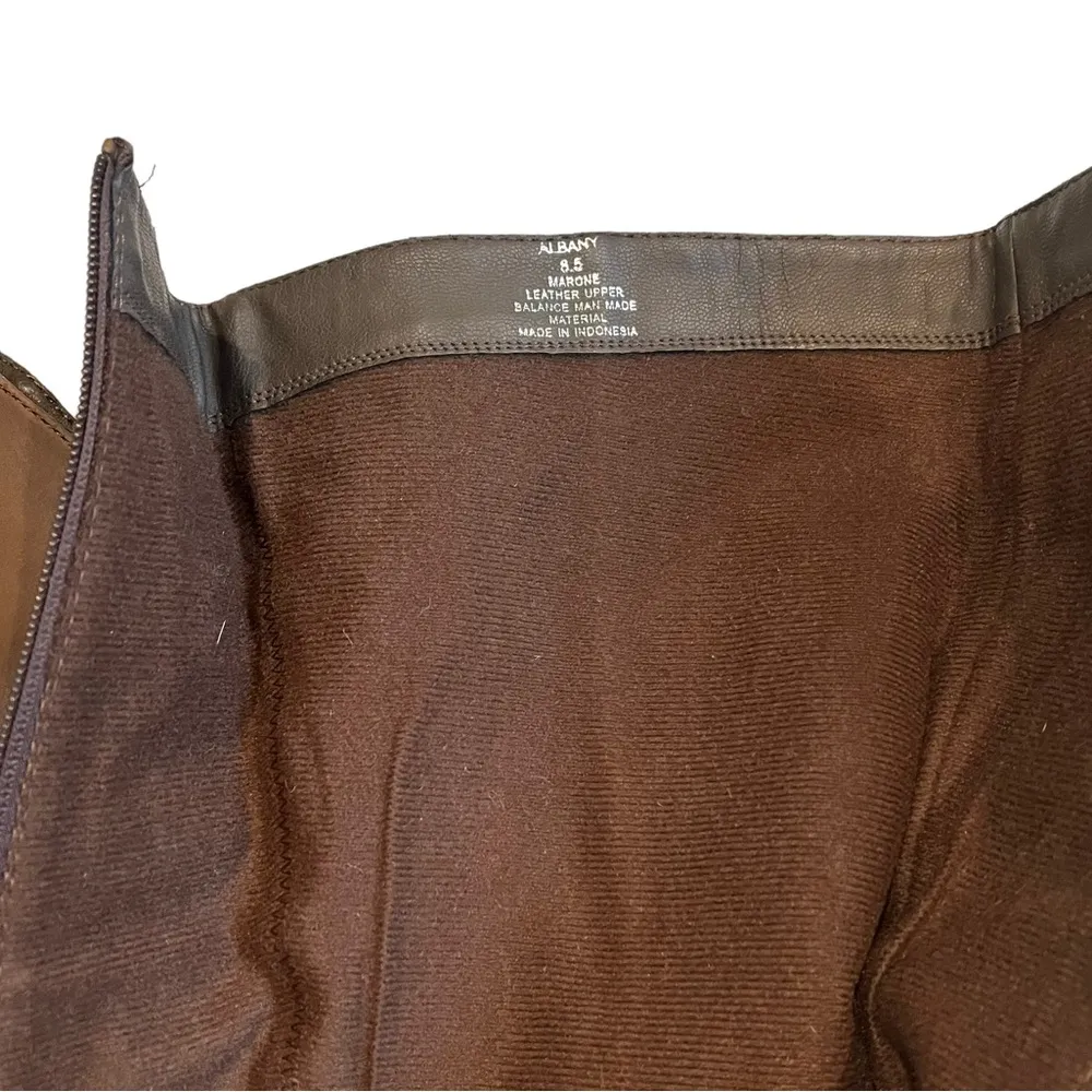 Steve Madden Albany Brown Leather Belted Riding Boots - Image 14