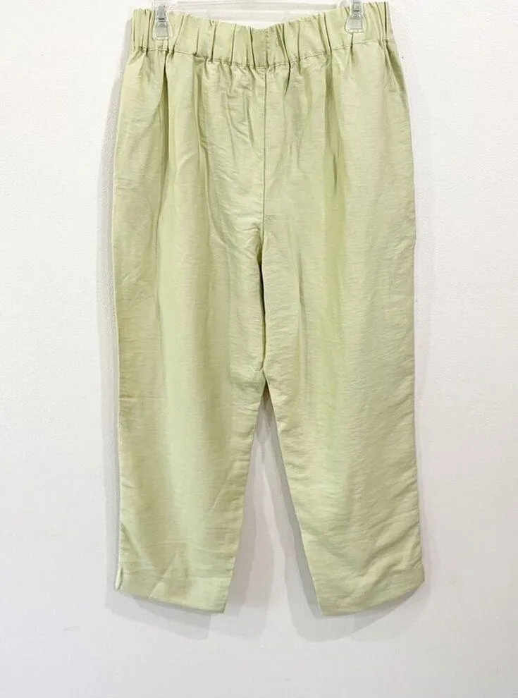 Madewell Tapered Huston Comfort Pull-On Crop Pants Green NWT Size M - Image 3