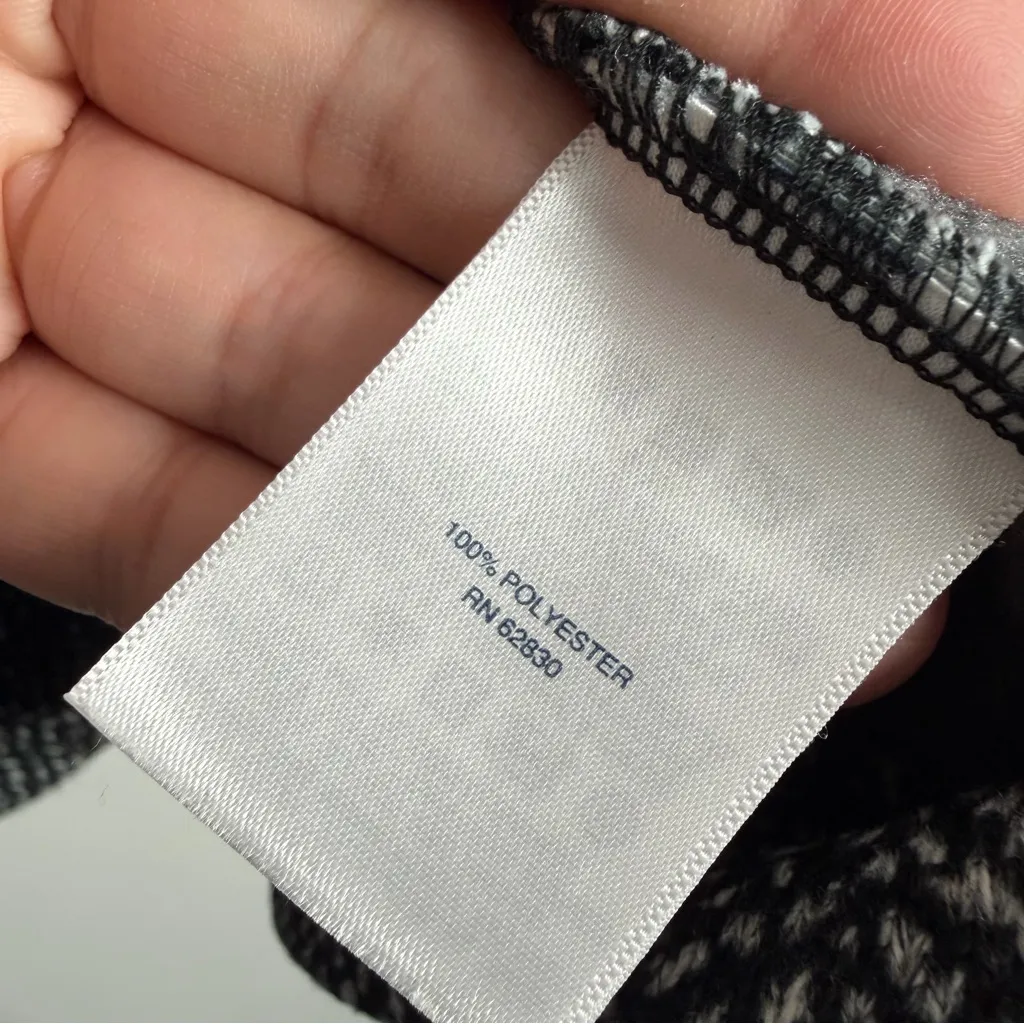 Lands End Women’s Full Zip Fleece Jacket Black Speckled Stand Up Collar Size 2X - Image 4