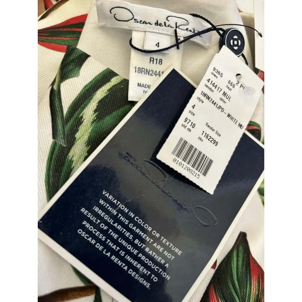 NWT Oscar De La Renta Monkey Leaf Print Dress - Image 13