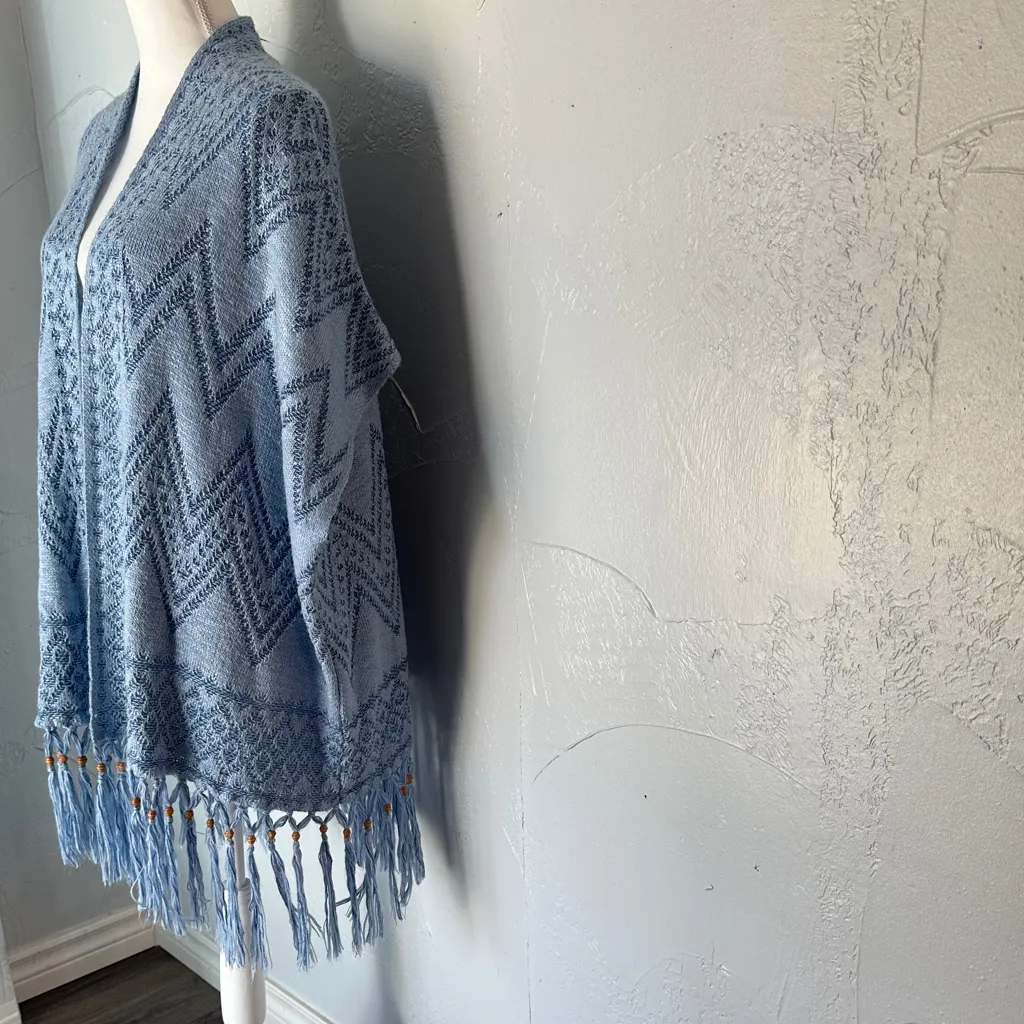Ruby Rd. Blue Geometric Women's Poncho - Image 11
