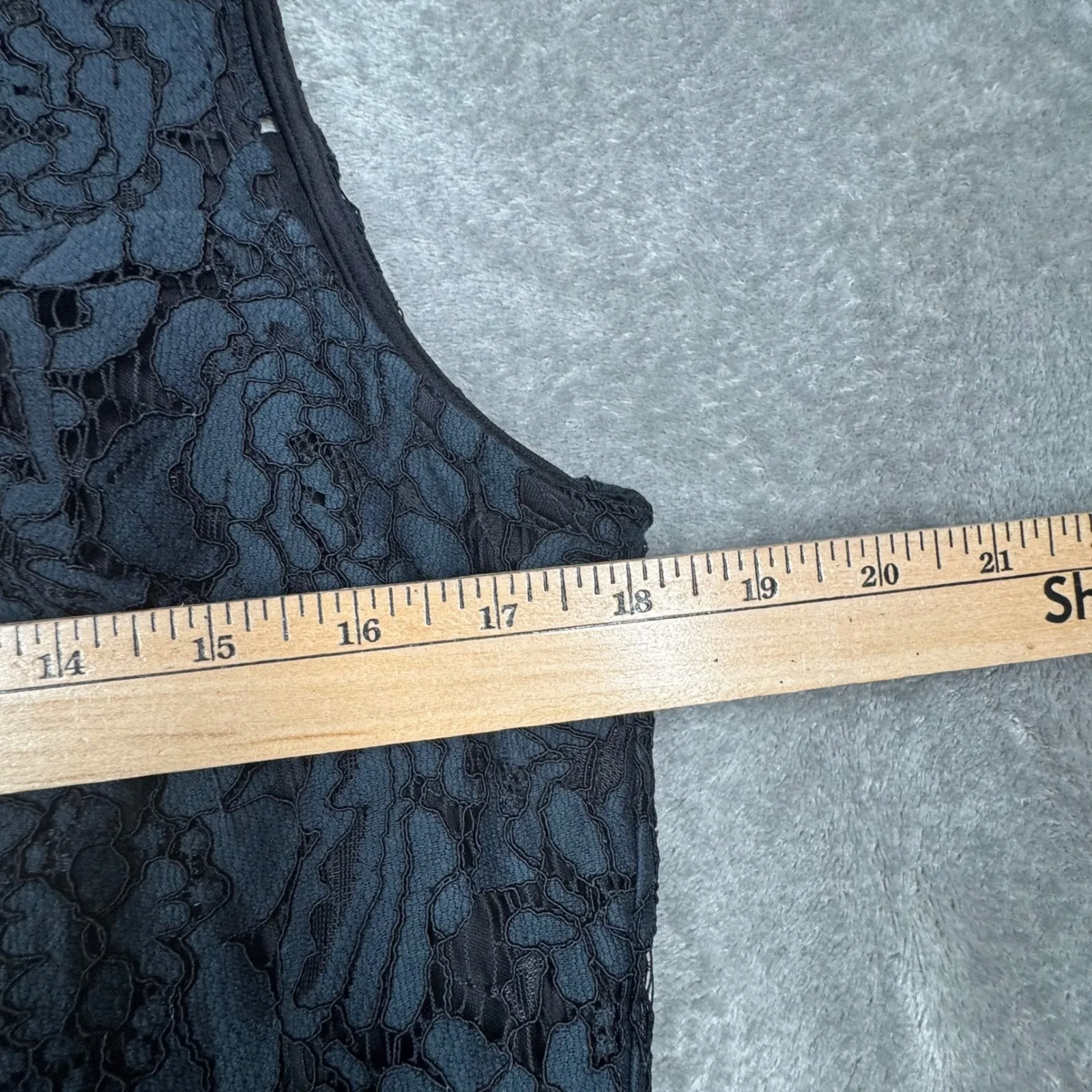 Banana Republic Dress 12 Navy Black Floral Lace Sheath Lined Cocktail‎ Career - Image 11