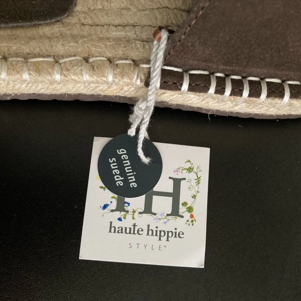 Haute Hippie Style Brown Genuine Suede Espadrille Slide Sandals 8.5 NWT - Image 9