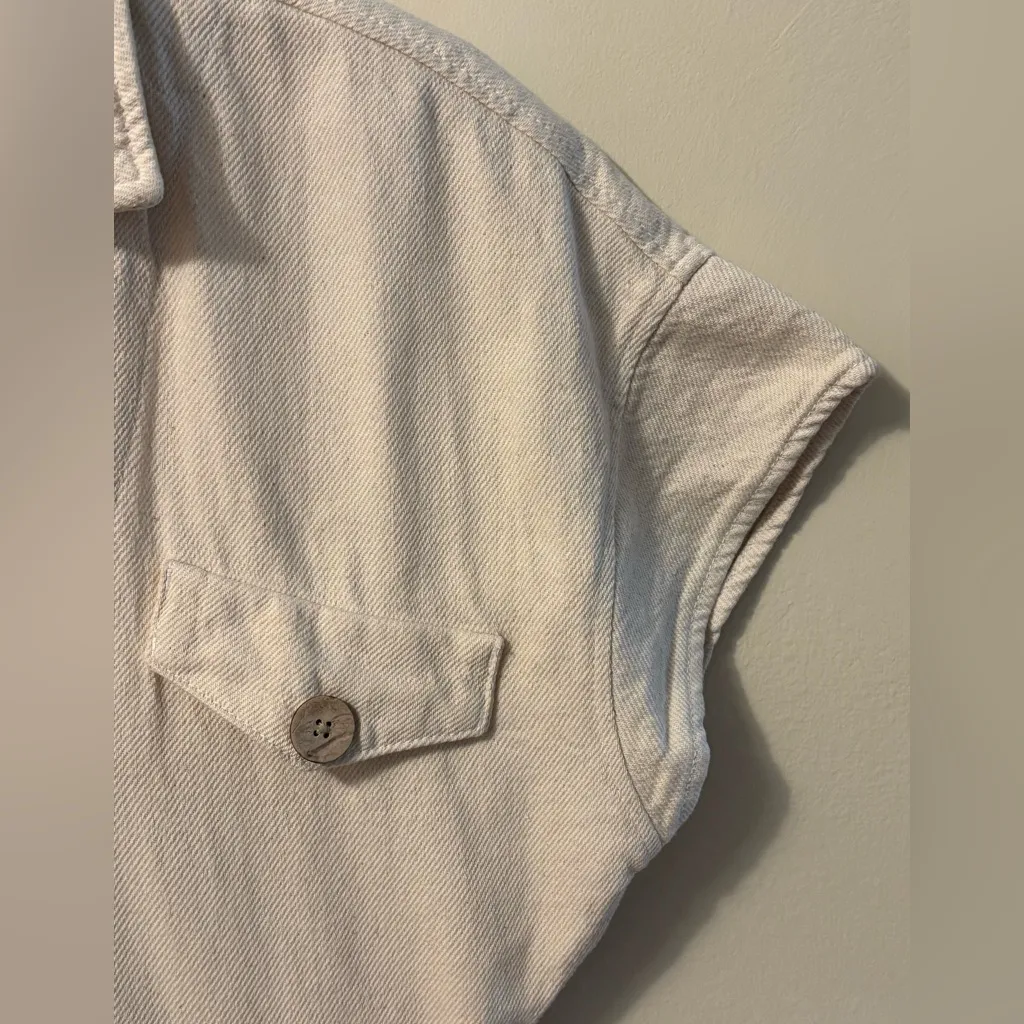 Zara Cream Button-Up Jumpsuit - Image 5