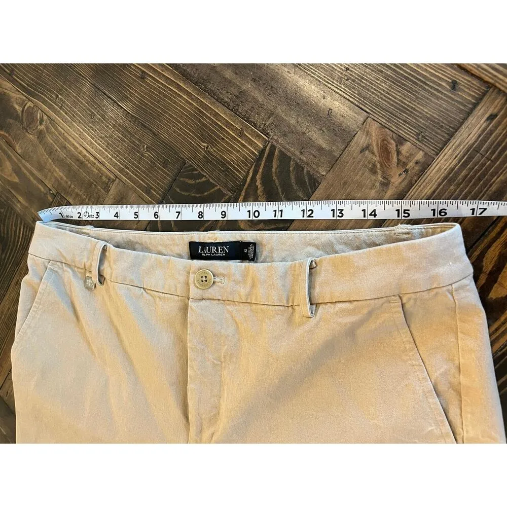 Lauren Ralph Lauren Chino Golf Bermuda Shorts Women 12 Beachy Preppy Academia Tan - Image 5