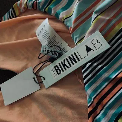 Striped One Piece Swimsuit - Image 10