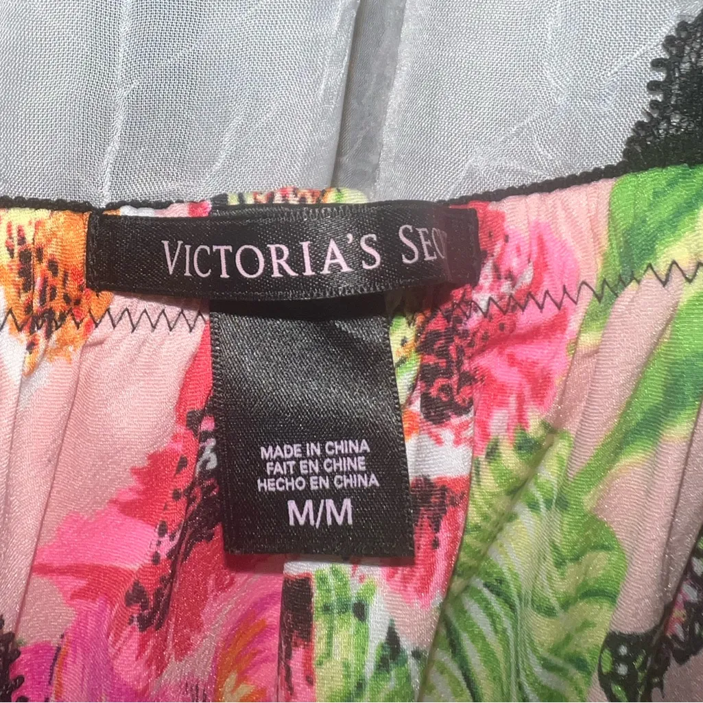 Victoria’s Secret California Floral print Y2K babydoll black lace dress size med - Image 4