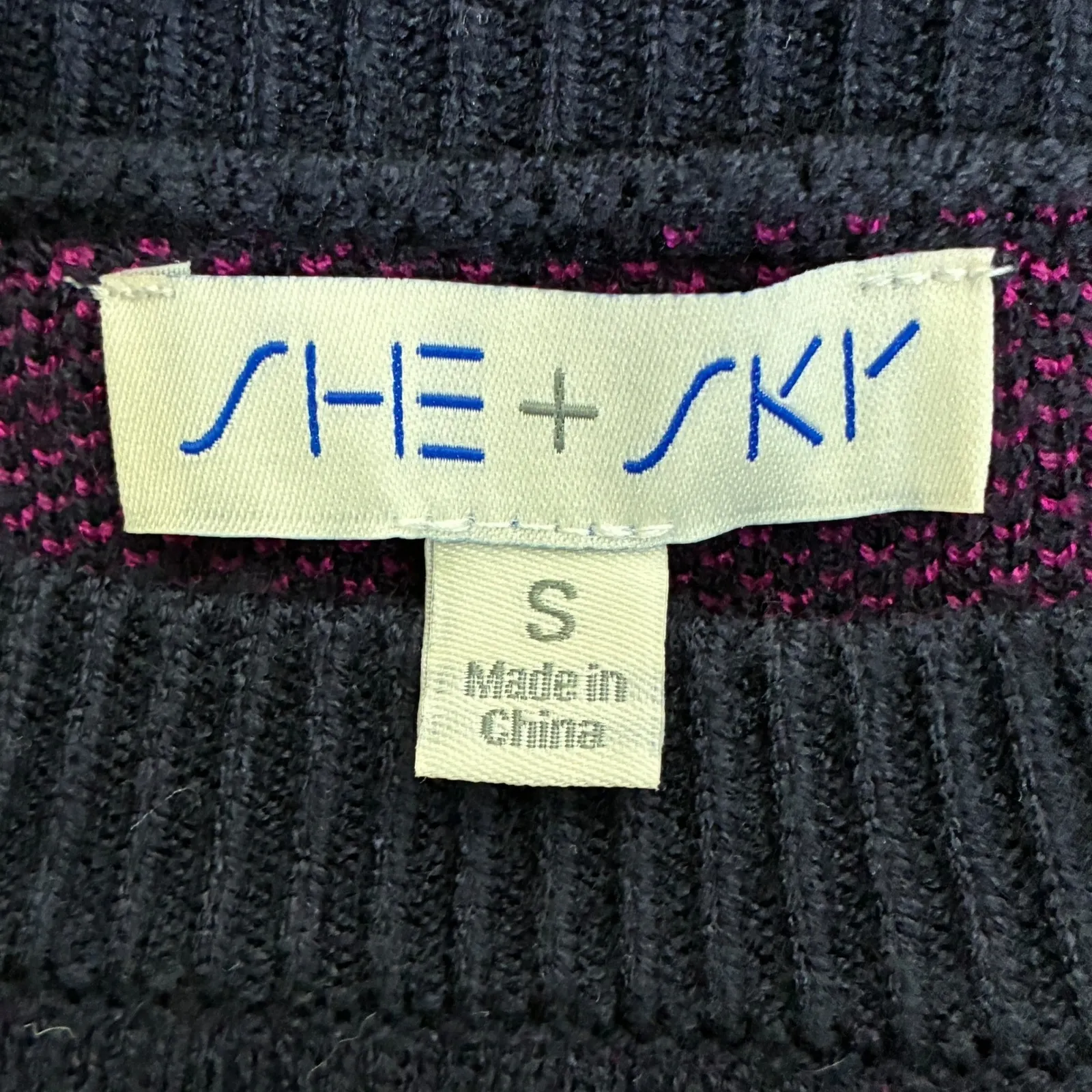 SHE + SKY Bow Knit Sweater Top Womens S Black Coquette Indie Y2K Short Sleeve - Image 5