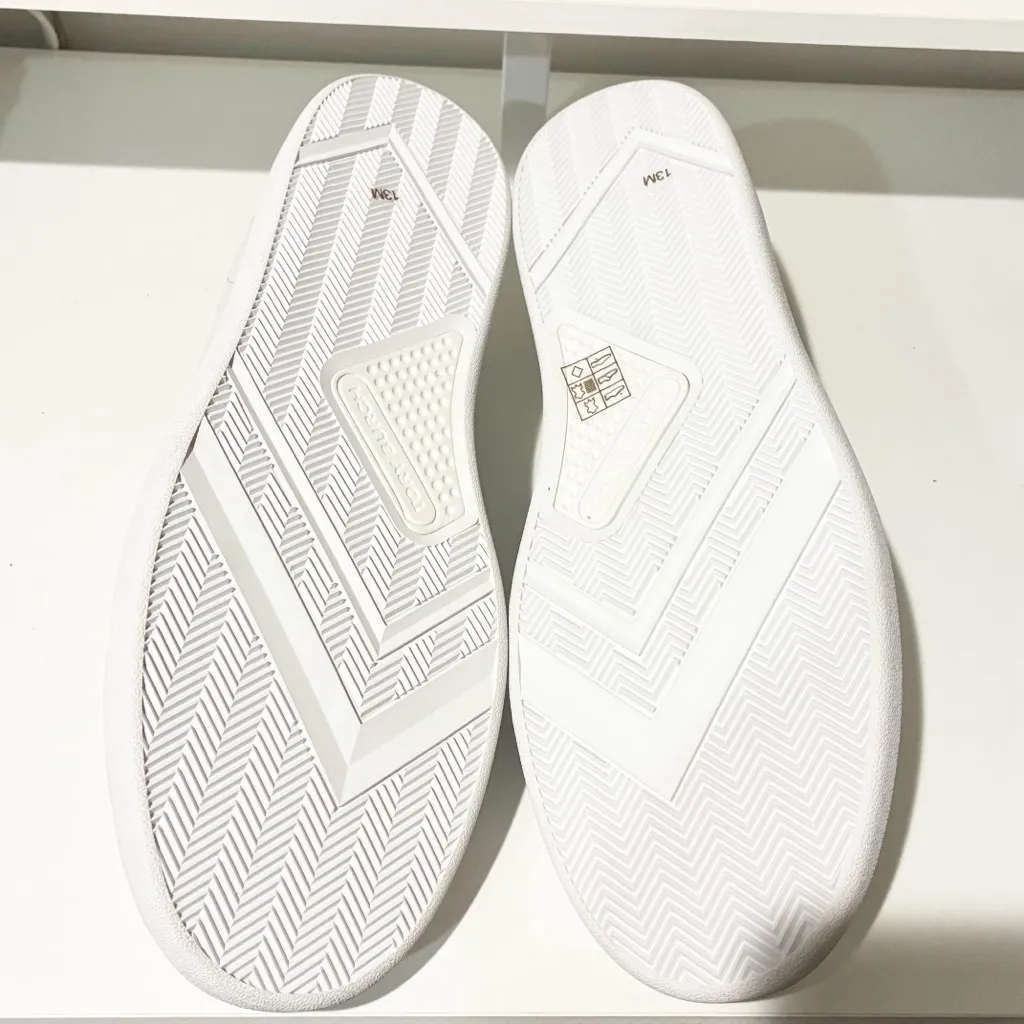 Tory Burch Howell Court White Leather Sneakers Tennis Low Top Size 13 - Image 7