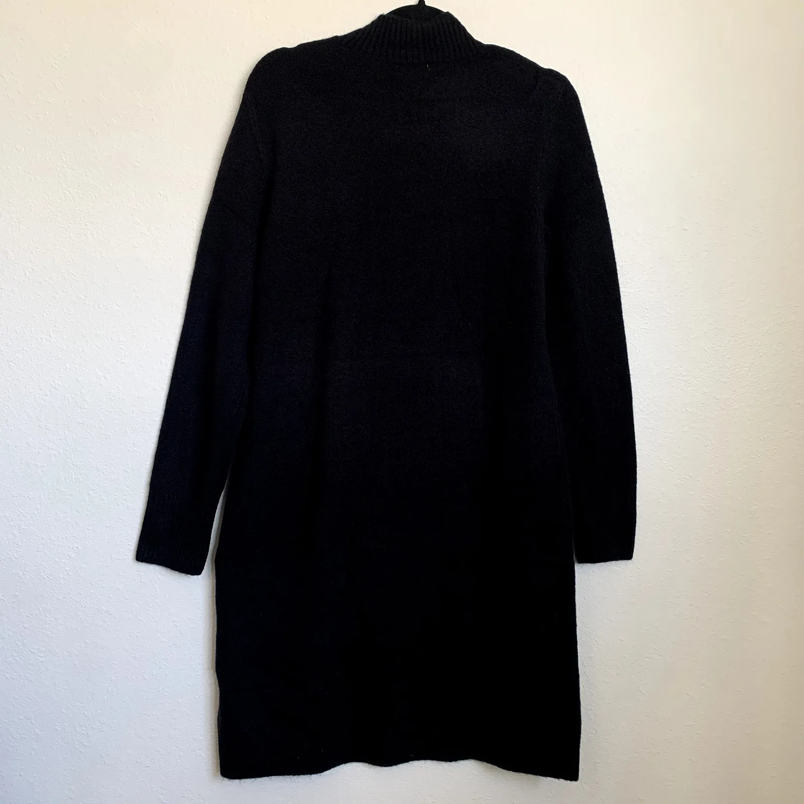 NEW J. Crew Sz M Extra Soft Mockneck Wool Blend Sweater Mini Dress Black BU755 - Image 3