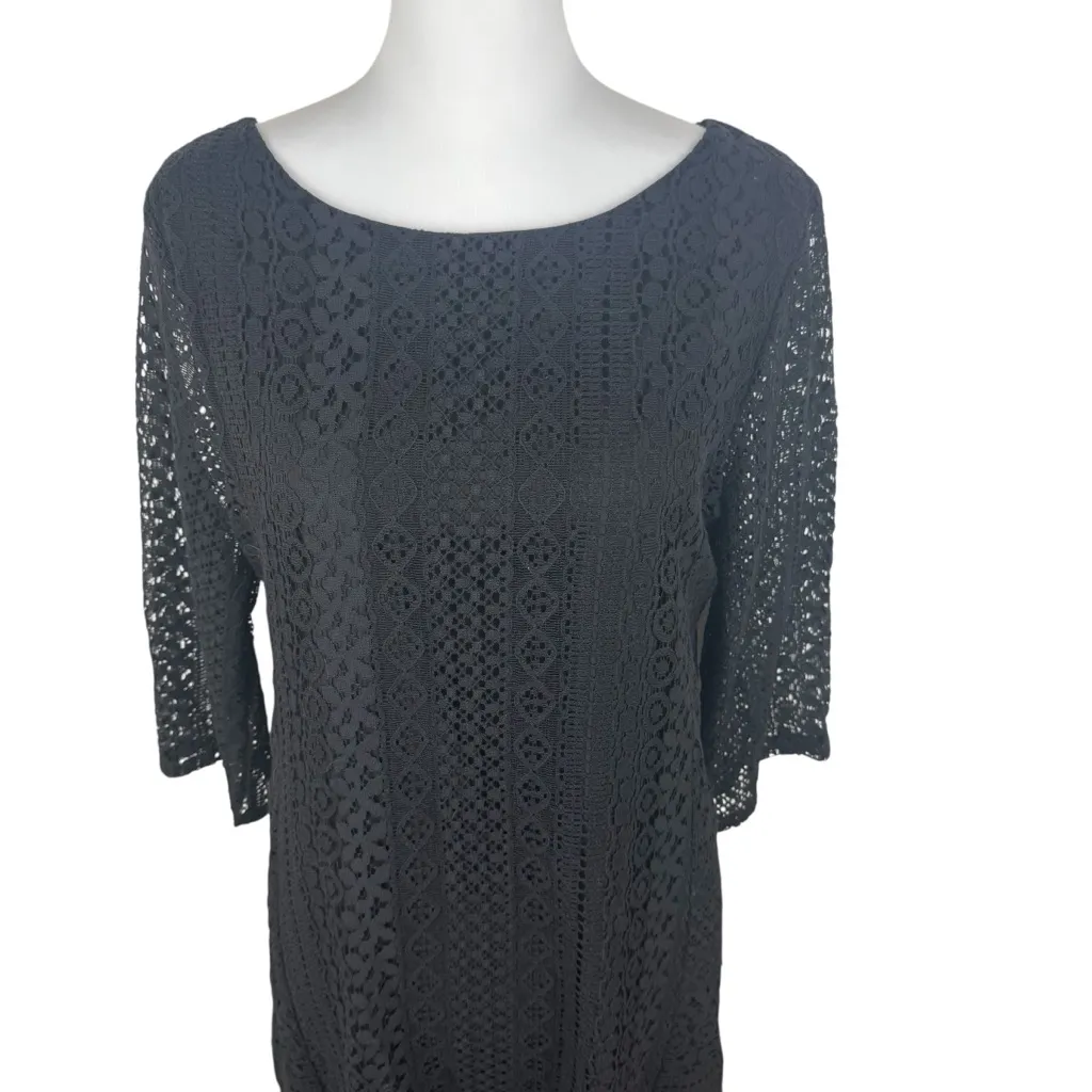 NWT Michael Stars Kaylay Lace Panel Black Dress Size Large - Image 7