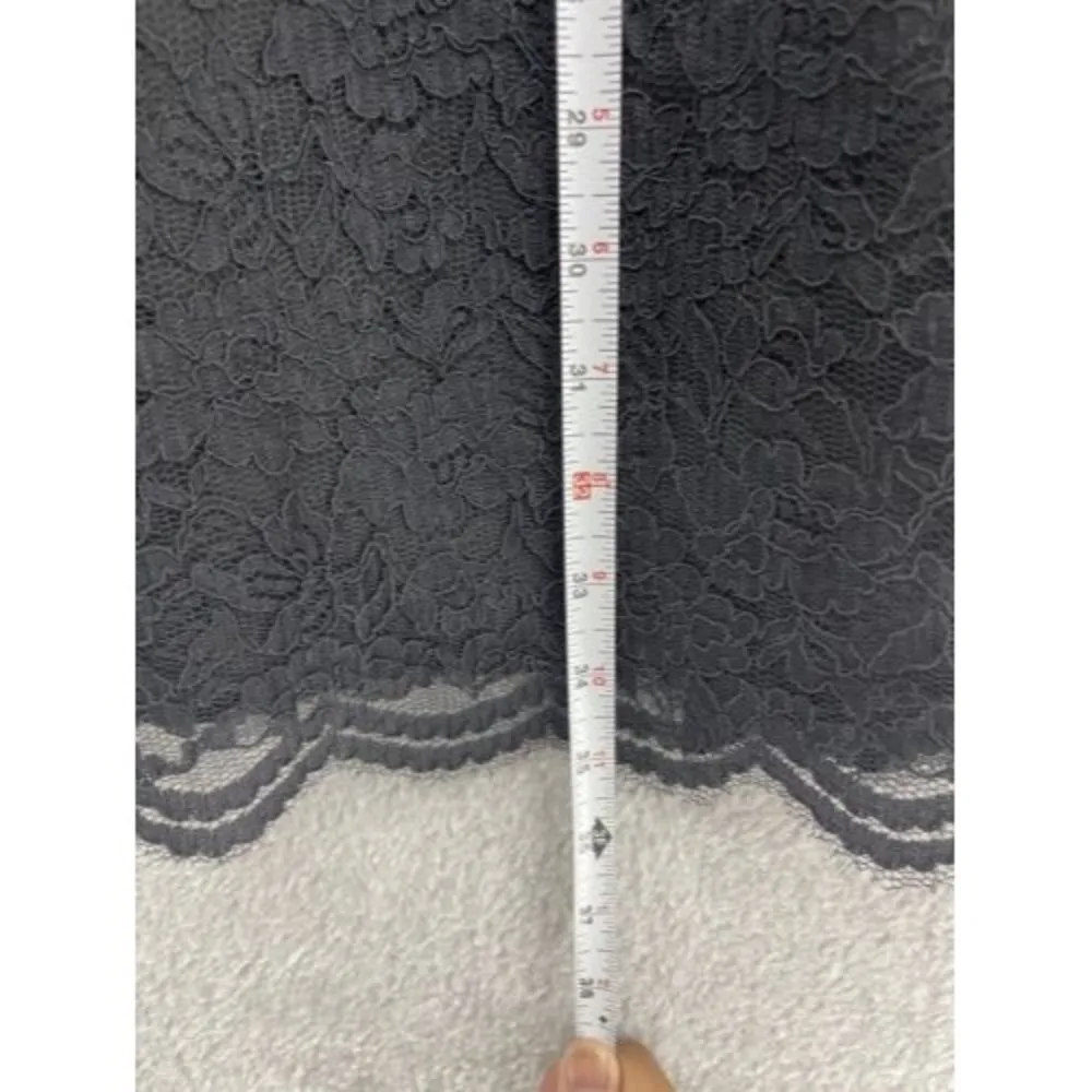 LOFT Ann Taylor Women's Dress Lace Overlay Solid Black Sleeveless Size 6 Petite - Image 8