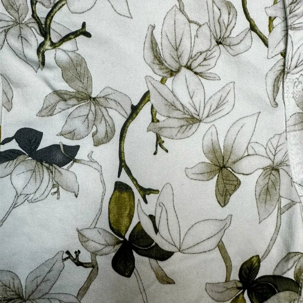 Buffalo Floral Havana high rise soft stretch ankle white skinny jeans size 8 - Image 5