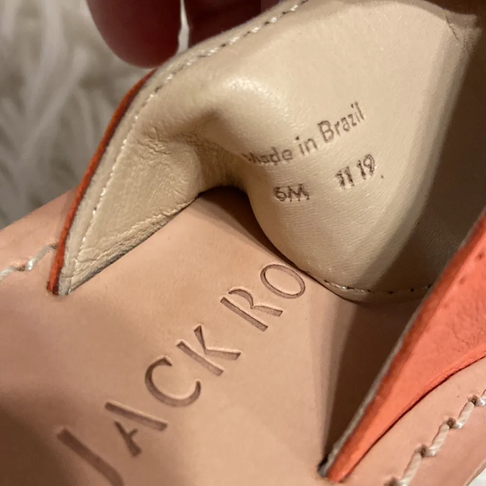 Jack Rogers Sandals size 6M excellent condition color orange /design see photos - Image 6