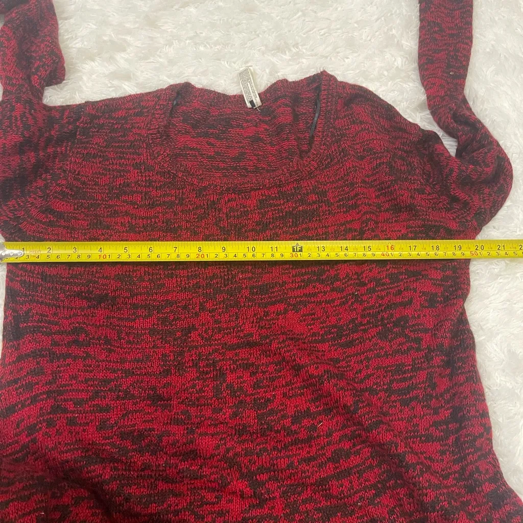Red black long sleeve scoop neck sweater dress woman size 1X - Image 5