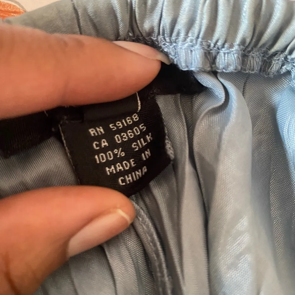 100% Silk Blue Ombré Maxi Skirt | Girly Trendy Preppy Size Medium - Image 4