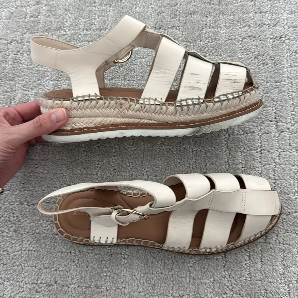 Antonio Melani Carolie Espadrille Platform Wedge Fisherman Sandals cream - Image 4