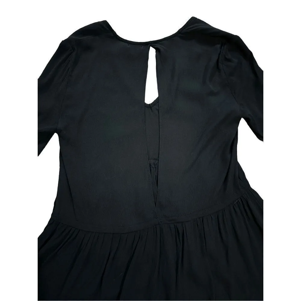 Urban Outfitters Kimchi Blue Black Babydoll Top sz small open v-back - Image 8