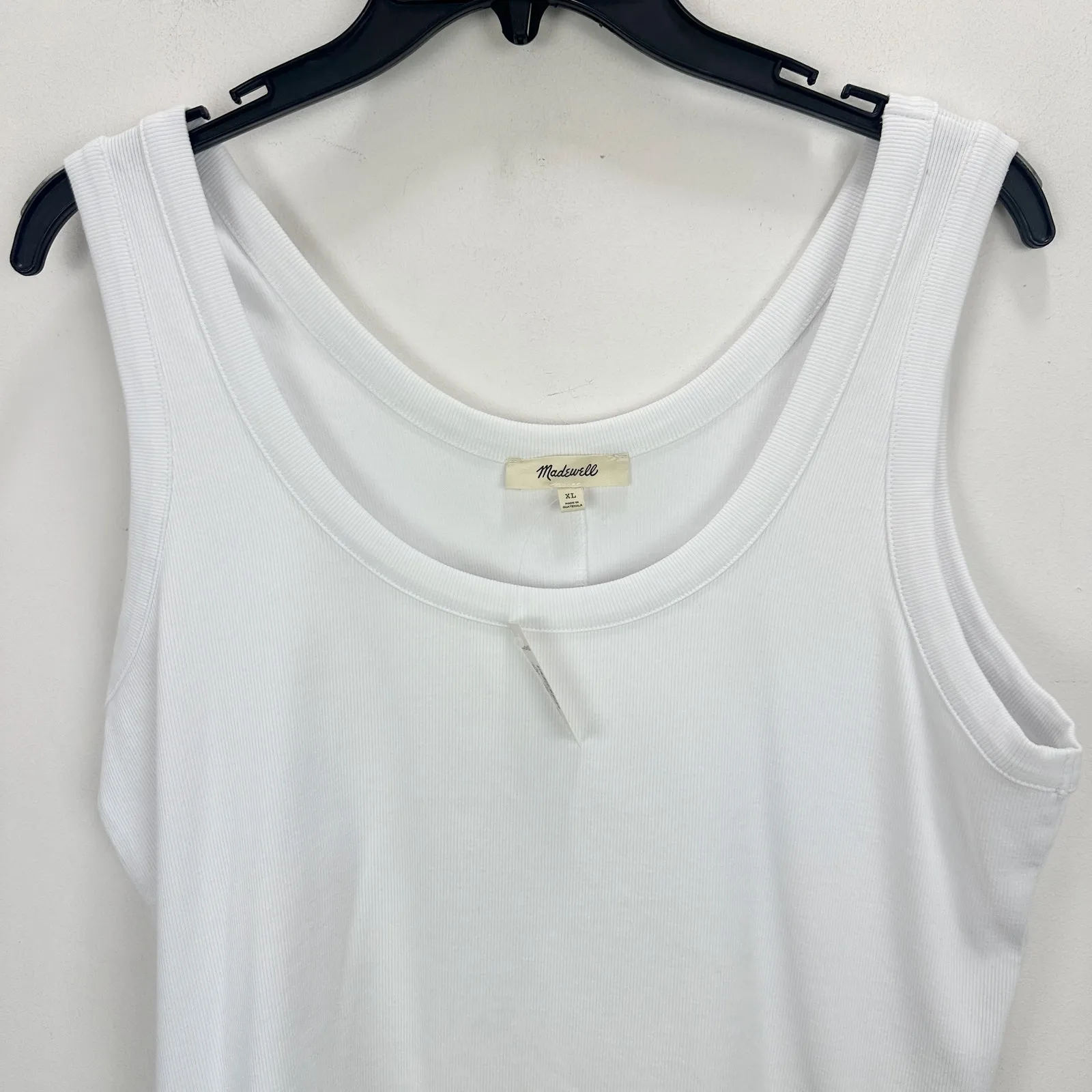 Madewell Regenerative Cotton Ribbed Scoopneck Tank Top Womens White XL NWT - Image 7