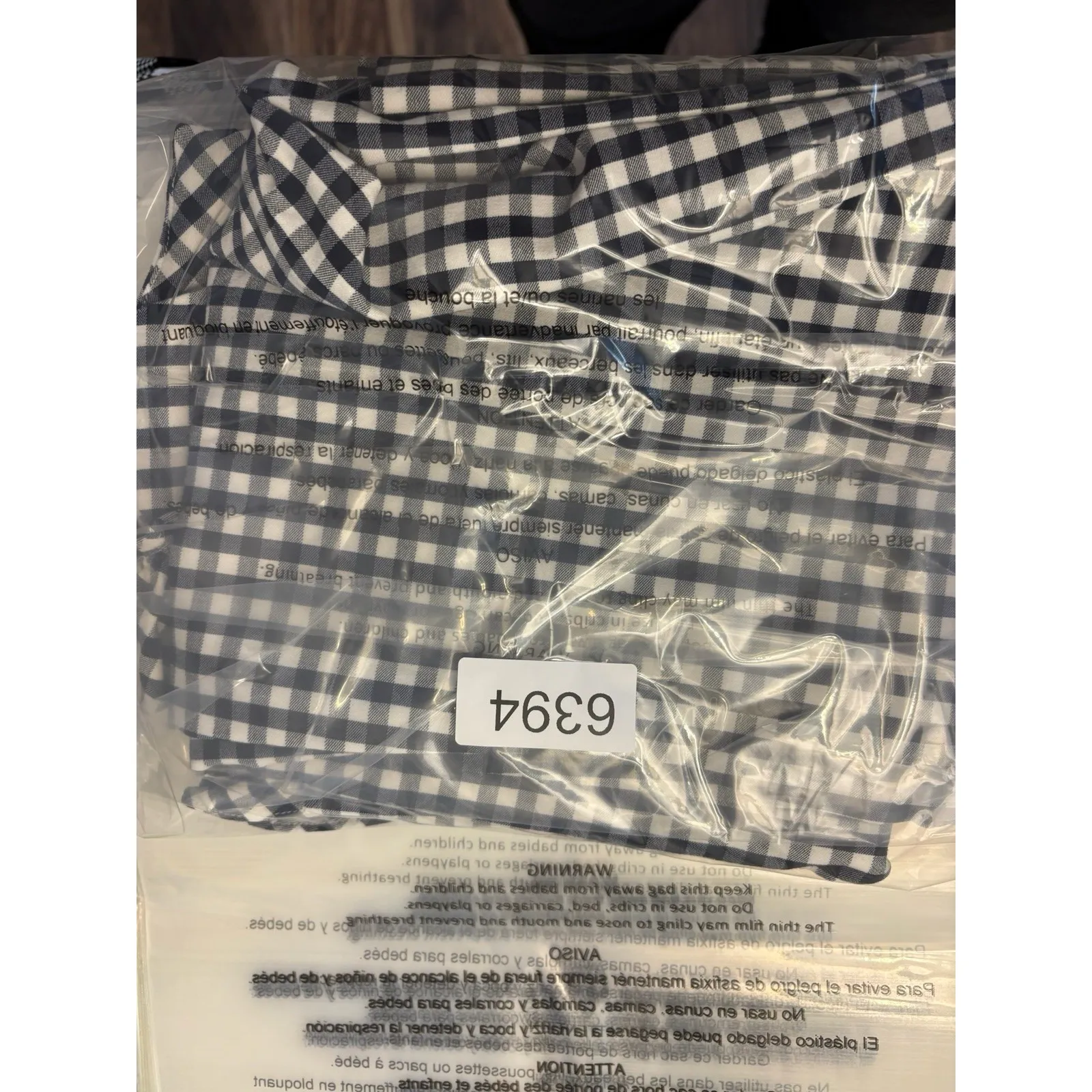 J McLaughlin Dress Womens 4 Navy White Gingham Joselyn Ruffle Sleeve Shift - Image 7