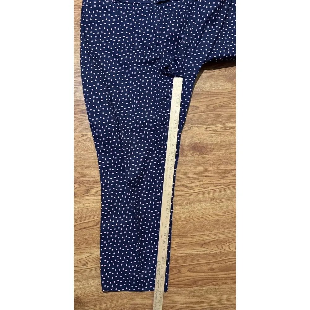 Talbots The Perfect Crop Curvy Pants Womens Size 14 Stretch Blue Pink Polka Dot - Image 5