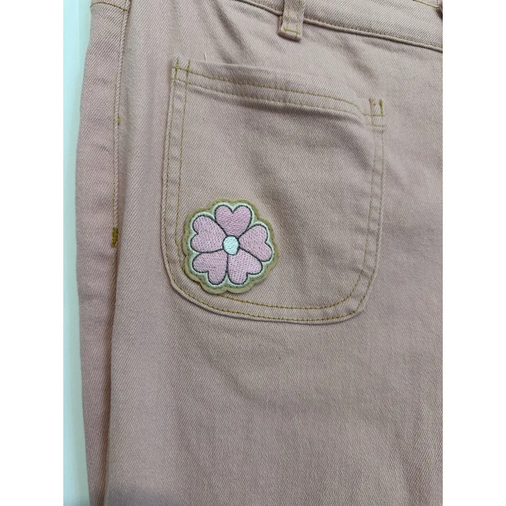 Spell & The Gypsy Collective Pink Flare Pants Size Small Boho Embroidered "Cove" - Image 2