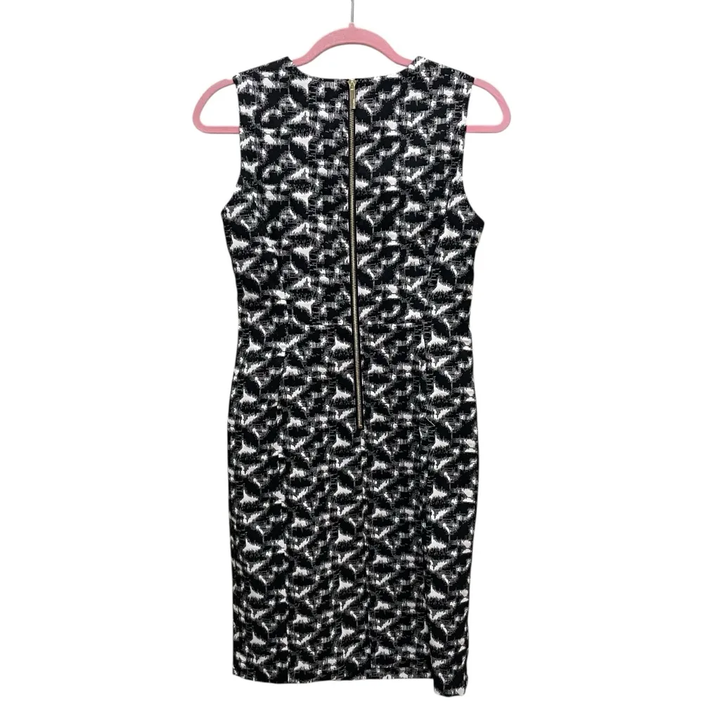 Calvin Klein Sheath Dress Abstract Print Black And White Womens Size 10 Petite - Image 8